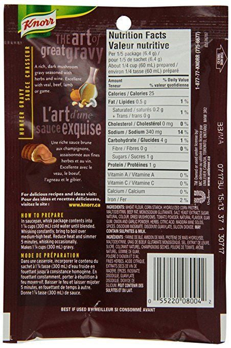 Knorr Classic Roast Gravy Mix, Hunter, 32g/1.1oz. 12pk {Imported from Canada}