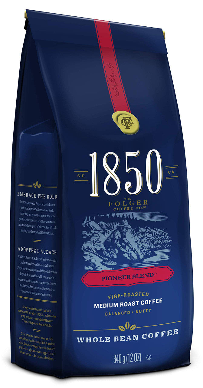 Folgers, 1850 Pioneer Blend, Whole Bean Coffee, 340g/12oz., {Imported from Canada}