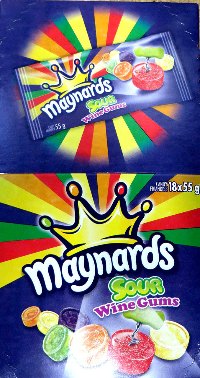 Maynards Sour Wine Gums - 18x55g {Imported from Canada}