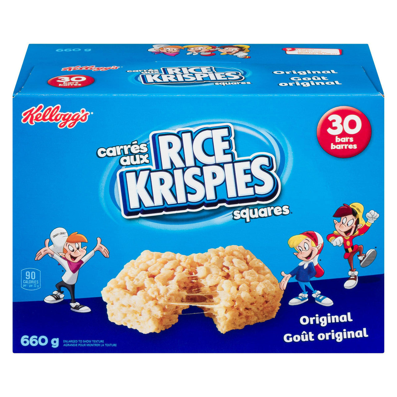 Kellogg's Rice Krispies Square Bars 660g/23.3 oz., Jumbo Pack-Original, 30ct (2 Pack) {Imported from Canada}