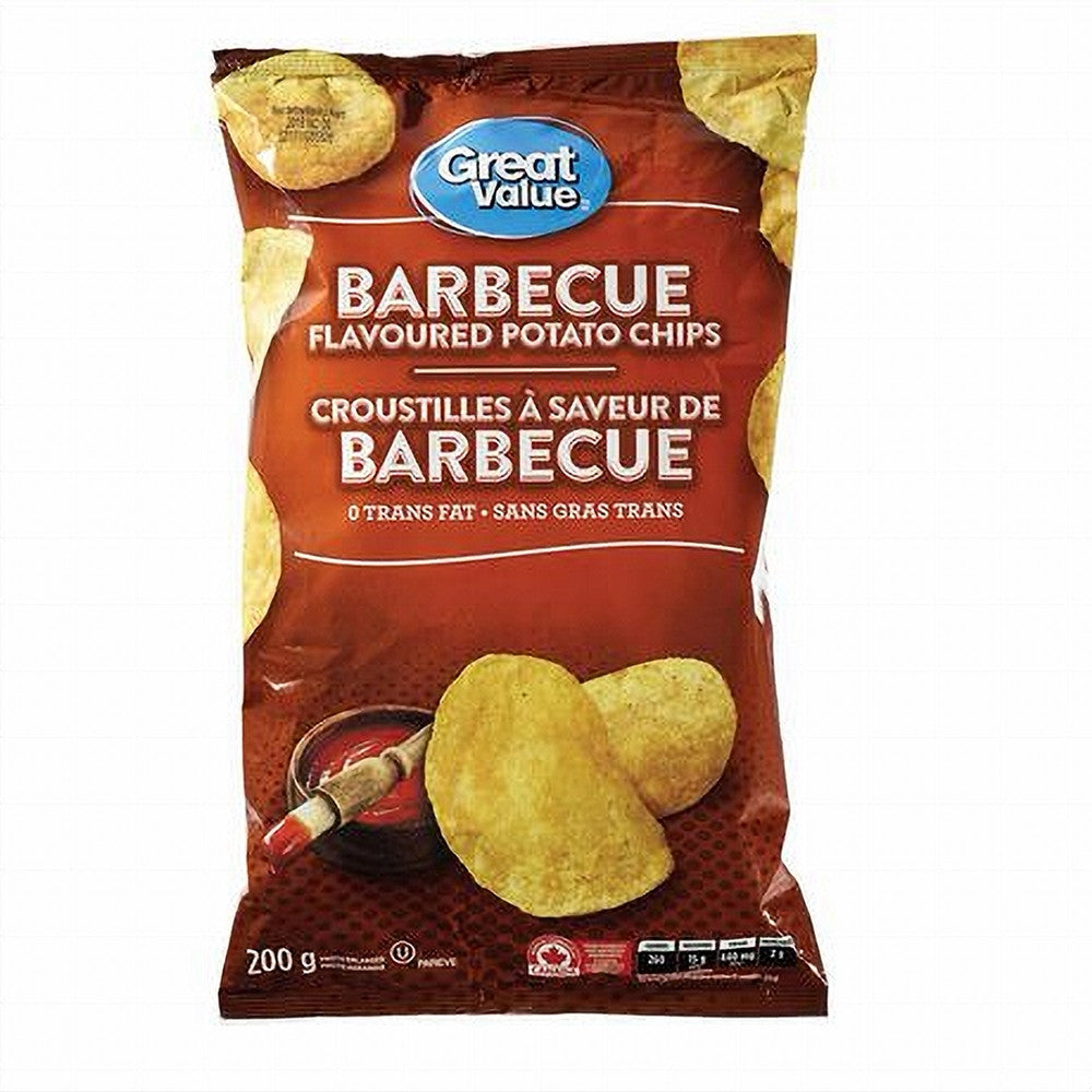 Great Value Barbeque Flavoured Potato Chips, 200g/7oz. (Imported from Canada)