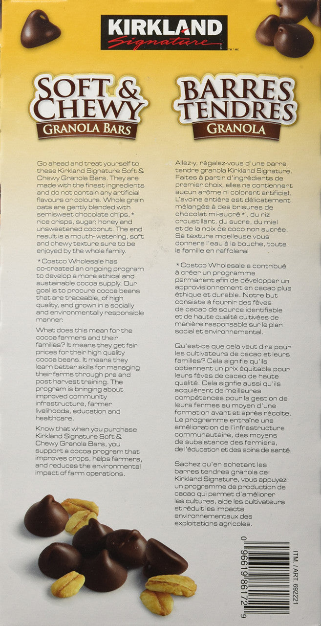 Kirkland Soft and Chewy Chocolate Chip Granola- 60x24g{Imported from Canada}