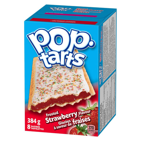 Kellogg's Pop Tarts Toaster Pastries, Frosted Strawberry 8ct, 400g/14.1oz., {Imported from Canada}