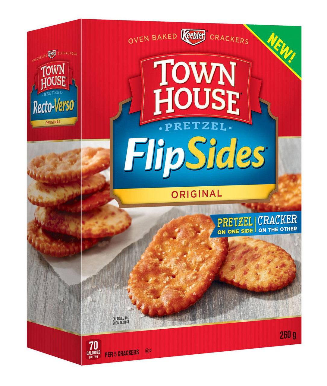 Keebler Town House Flipsides Original Crackers, 260g/9.2 oz., {Imported from Canada}