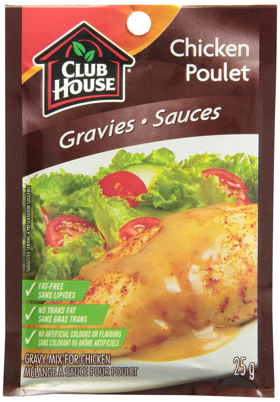Club House Chicken Gravy Mix, (25g/1oz.,) 12 pack {Imported from Canada}