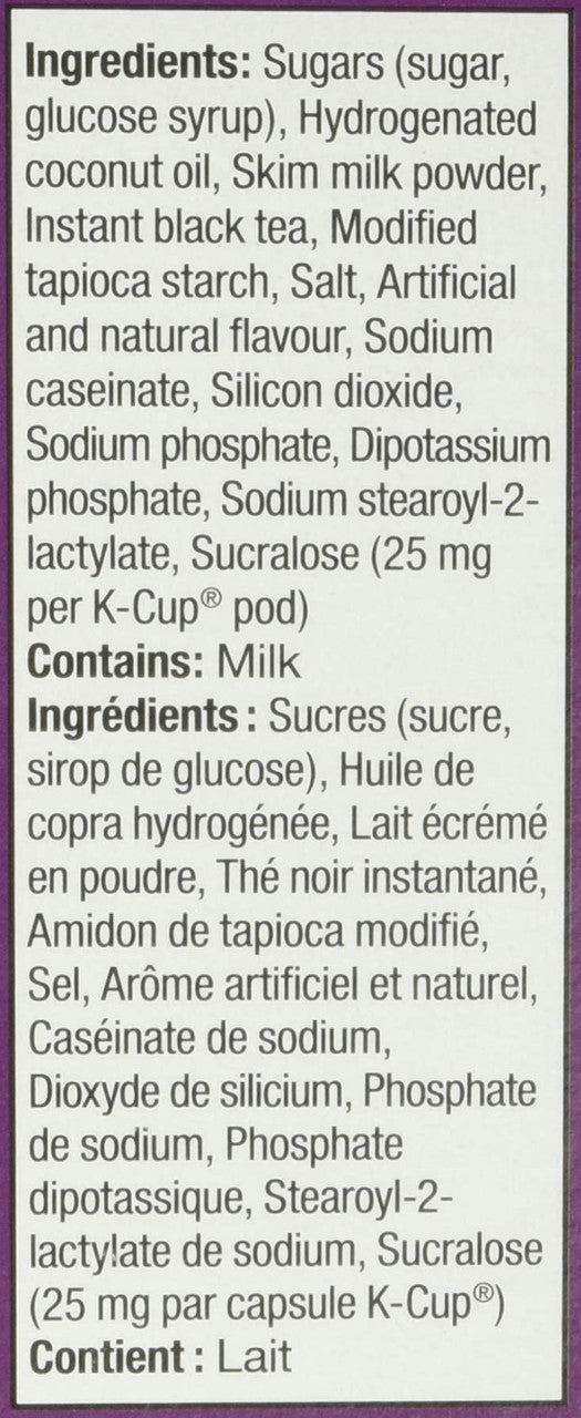 Timothy's Chai Latte Single Serve Keurig Certified Recyclable K-Cup pods for Keurig Brewers, 12 Count {Imported from Canada}