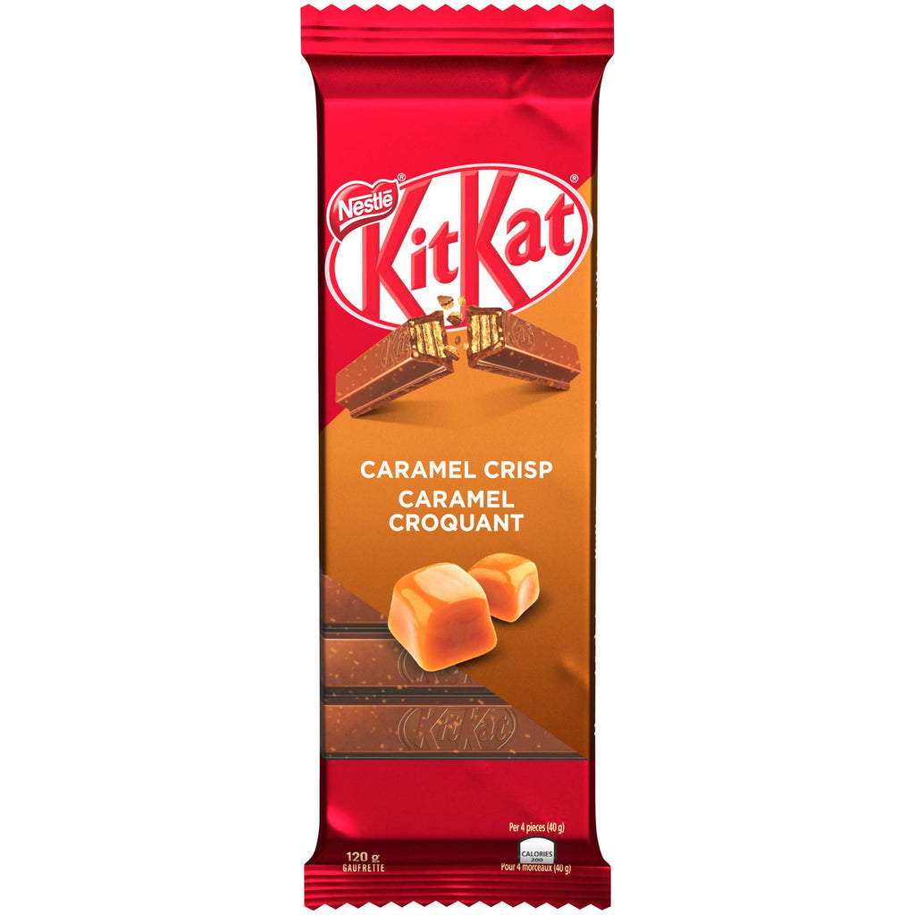 NESTLE Kitkat Caramel Crisp Wafer Bar, 120g/4.2 oz., {Imported from Canada}