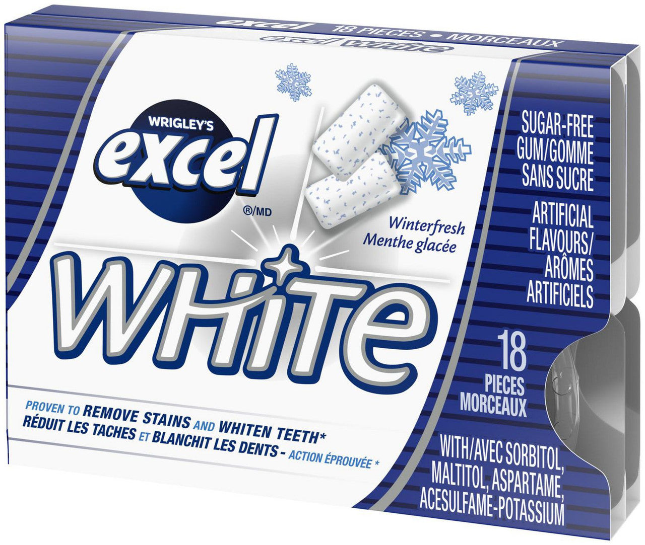 Excel White Sugar Free Gum Winterfresh, 18 pieces, 3-pack {Imported from Canada}