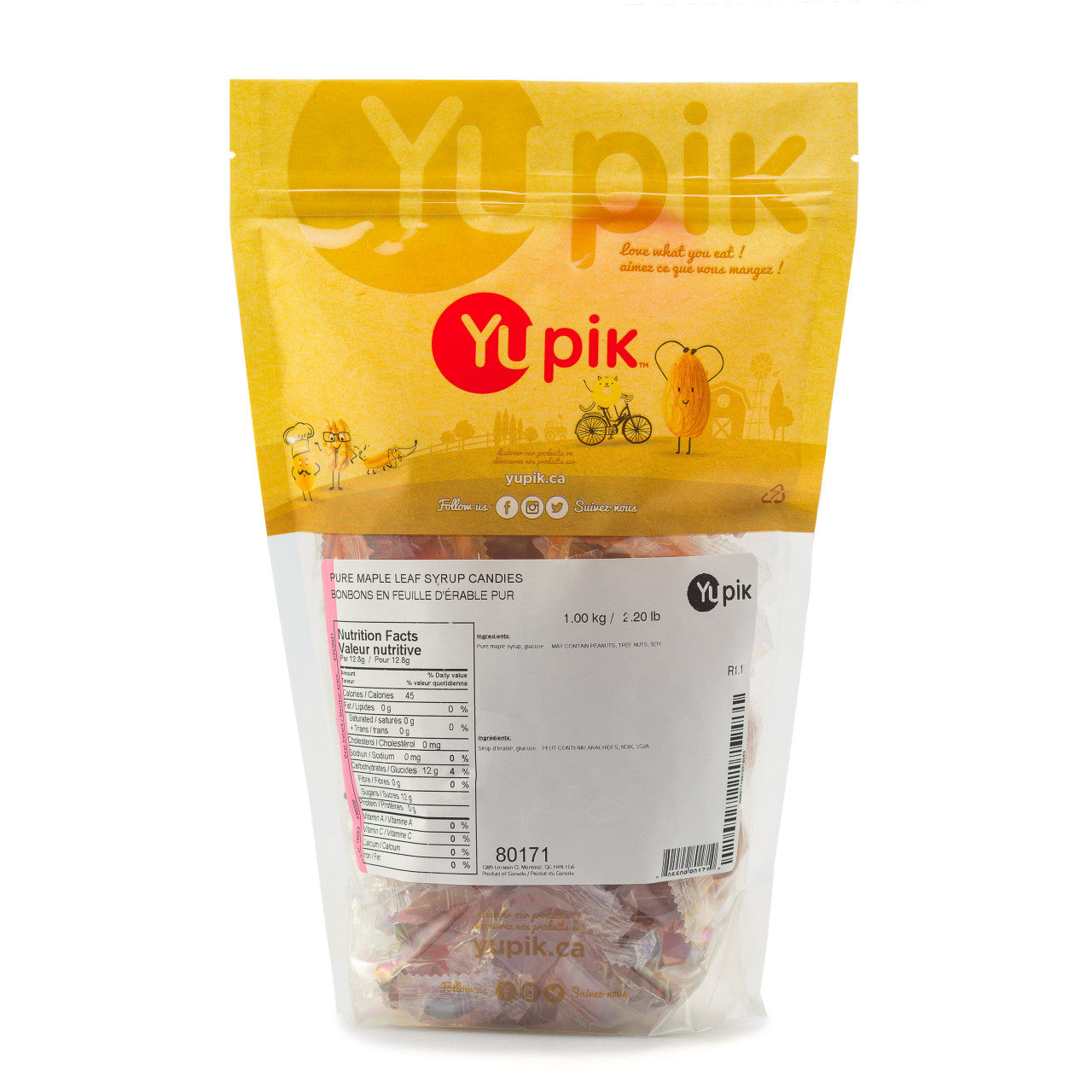 Yupik Pure Maple Leaf Syrup Candies, 1Kg/2.2 lbs., {Imported from Canada}