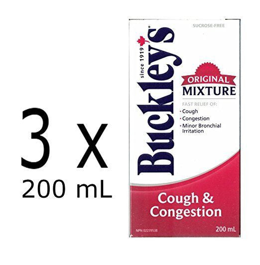 Buckley's Original Cough Syrup (3 bottles of 200mL) {Imported from Canada}