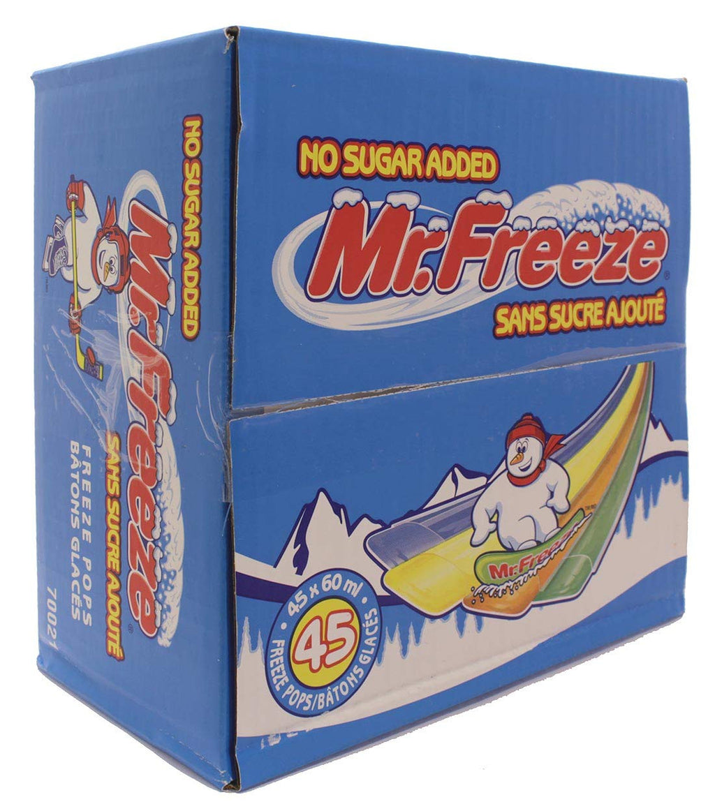 MR. FREEZE No Sugar Added Freeze Pops, 45ct x 60ml, {Imported from Canada}