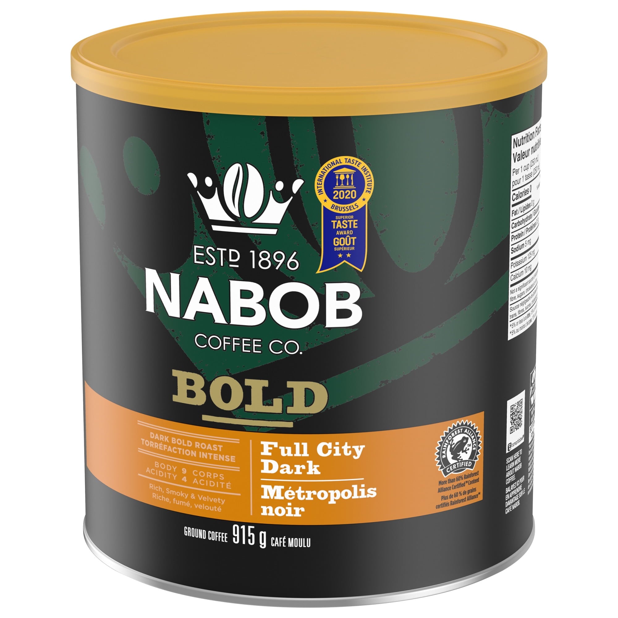 Nabob Full City Dark Ground Coffee, 915g/32 oz., Tin 6pk