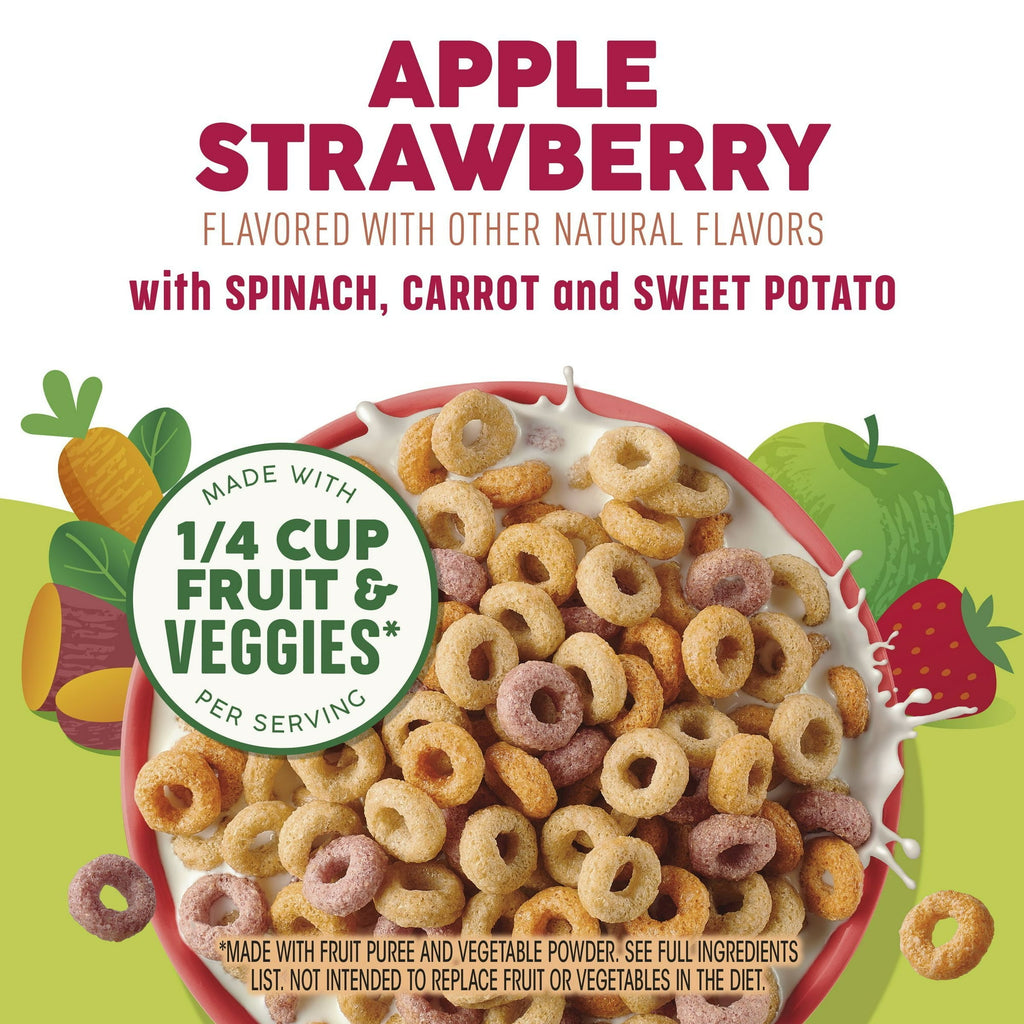 Cheerios Veggie Blends, Apple Strawberry Cereal, 300g/10.5 oz