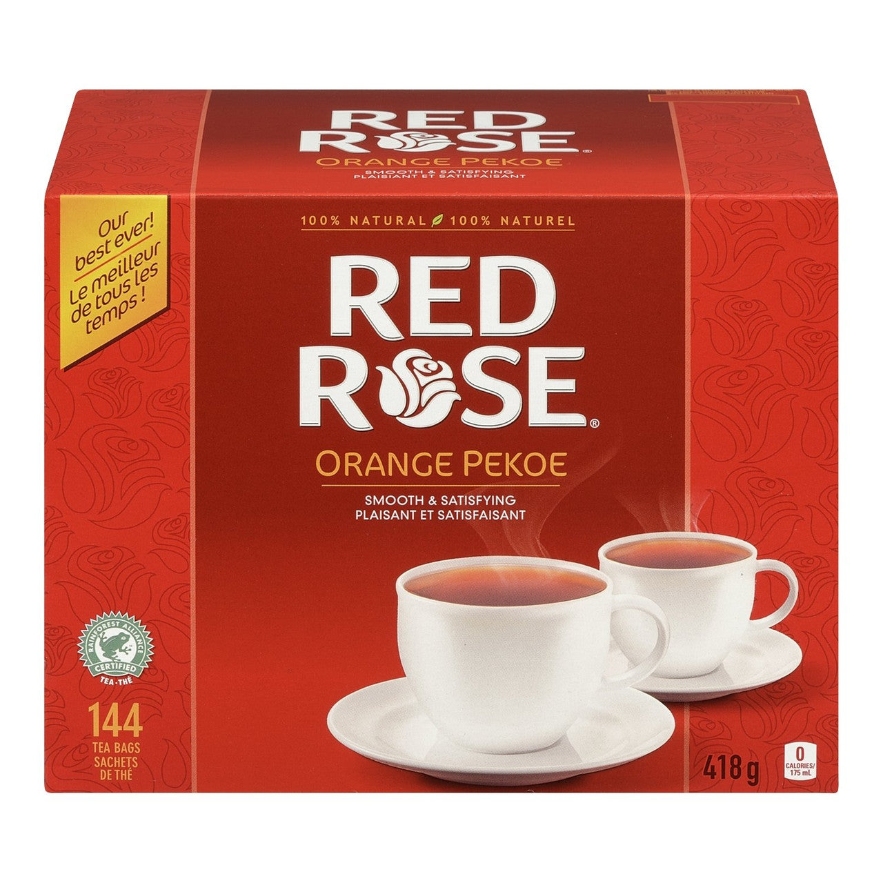 Red Rose Orange Pekoe Tea 418g/144 Tea Bags, Per Box, 4ct, {Imported from Canada}