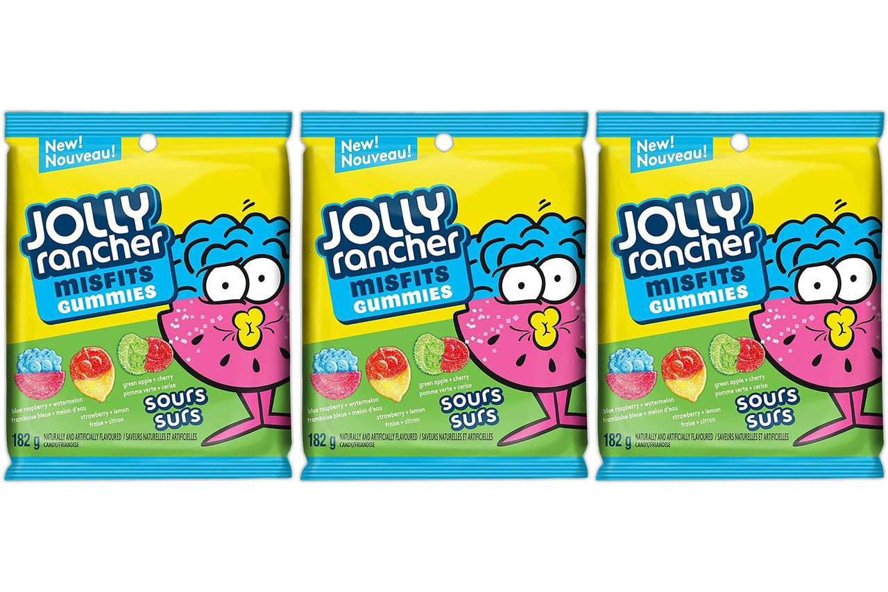 Jolly Rancher Misfit Assorted Sour Gummies, 182g/6.4 oz. Bag, (3 Pack) {Imported from Canada}