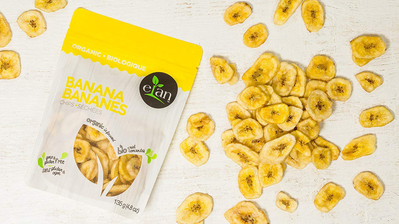Elan Organic Banana Chips, 135g/4.8oz., {Imported from Canada}