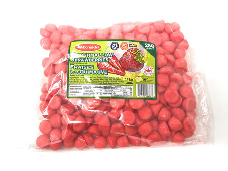 McCormicks Marshmallow Strawberries - 1.1kg/2.4lbs., Bag, Fat & Gluten Free, {Imported from Canada}