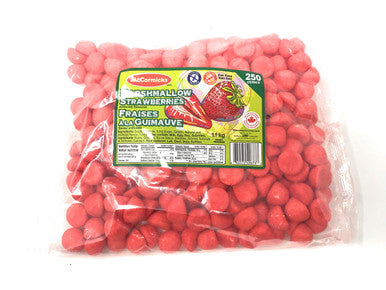 McCormicks Marshmallow Strawberries - 1.1kg/2.4lbs., Bag, Fat & Gluten Free, {Imported from Canada}