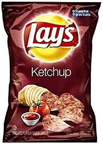 Lays Ketchup Chips, 40ct x 40g/1.4 oz., Bags, Vending Size {Imported from Canada}