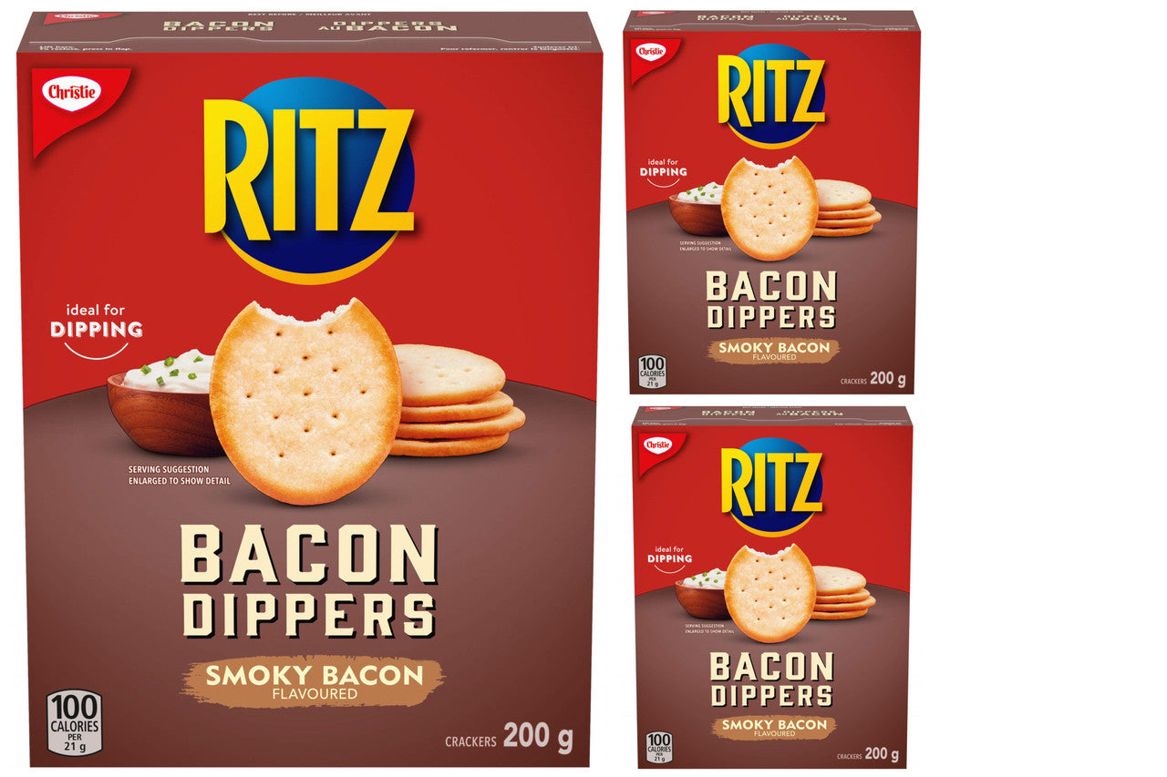 Christie Ritz Bacon Dippers Crackers, 200g/7.1 oz., (3 pack) {Imported from Canada}