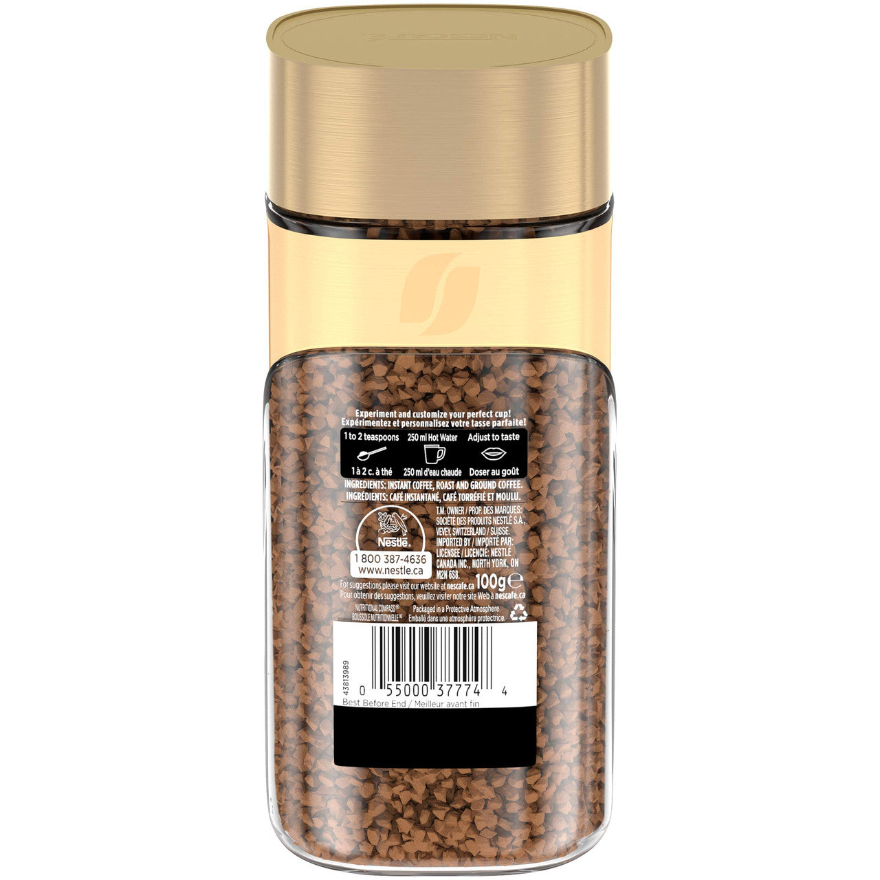 NESCAFE Gold Instant & Roast & Ground Coffee, 100g/3.5oz., Jar, {Imported from Canada}