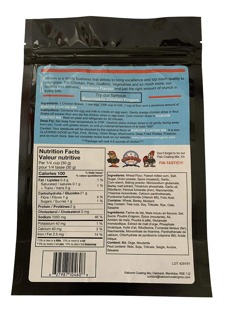 KABOOM Chicken Coating Mix 300g/10.6 oz., Seasoned Breading Mix {Imported from Canada}