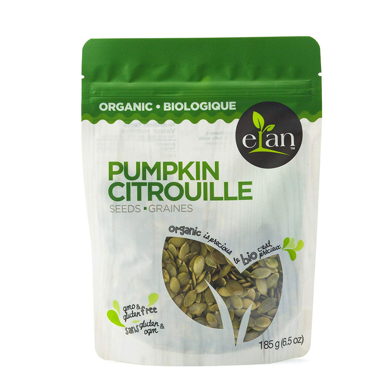 ELAN Organic Pumpkin Seeds, 185g/6.5oz., {Imported from Canada}
