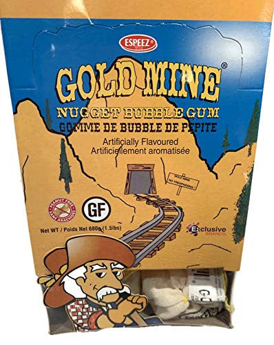 Gluten Free Gold Mine Nugget Bubble Gum - 12 Bags {Imported from Canada}