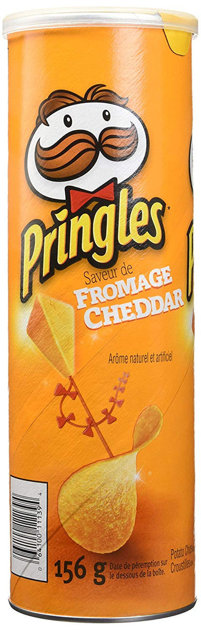 Pringles Cheddar Cheese Potato Chips, 156g/5.5oz, 14 Pack, (Imported from Canada)