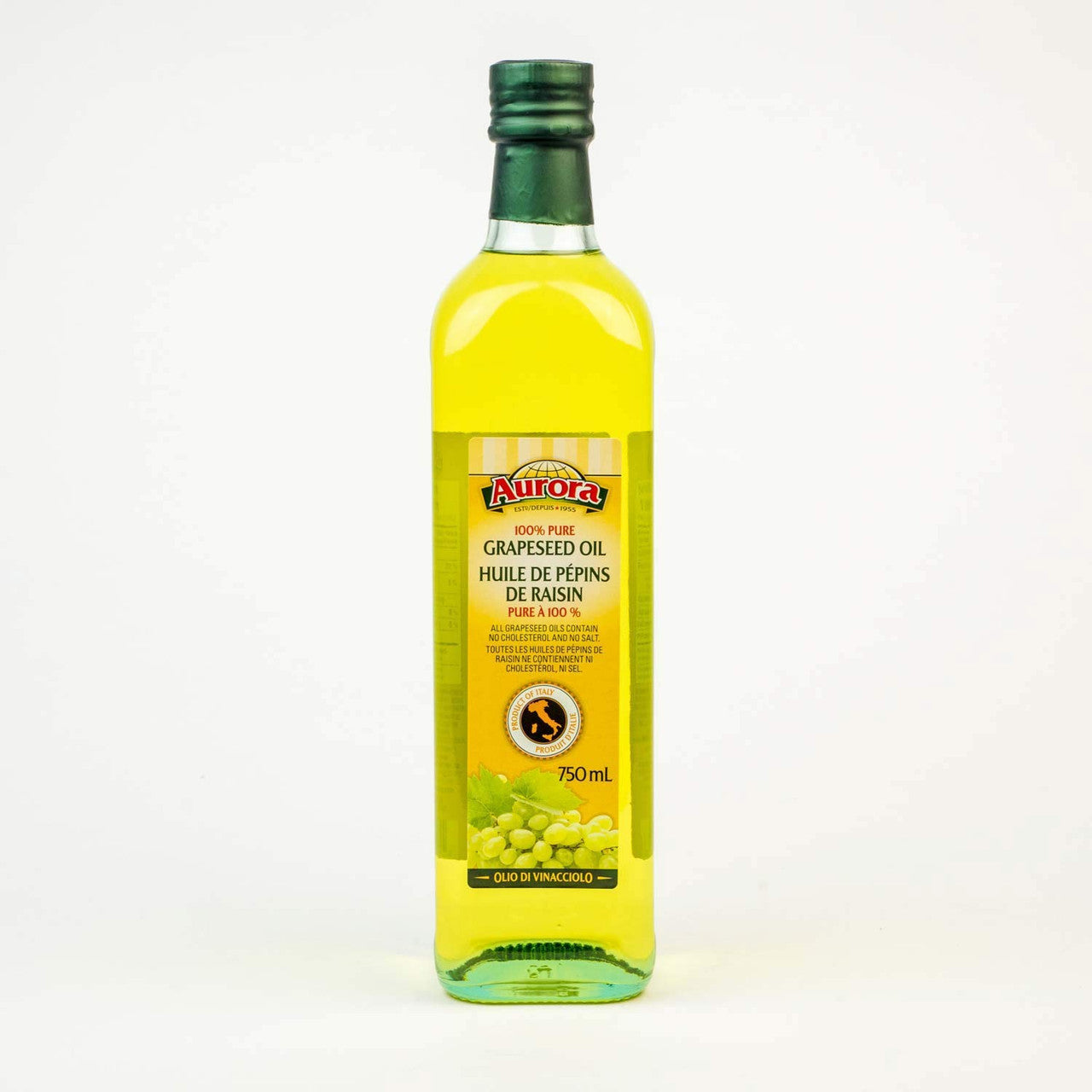 Aurora Grapeseed Oil, 750ml/25.4 fl. oz., {Imported from Canada}