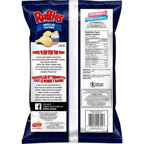 Lay's Ruffles Regular Potato Chips 200g/7.1 oz {Imported from Canada}