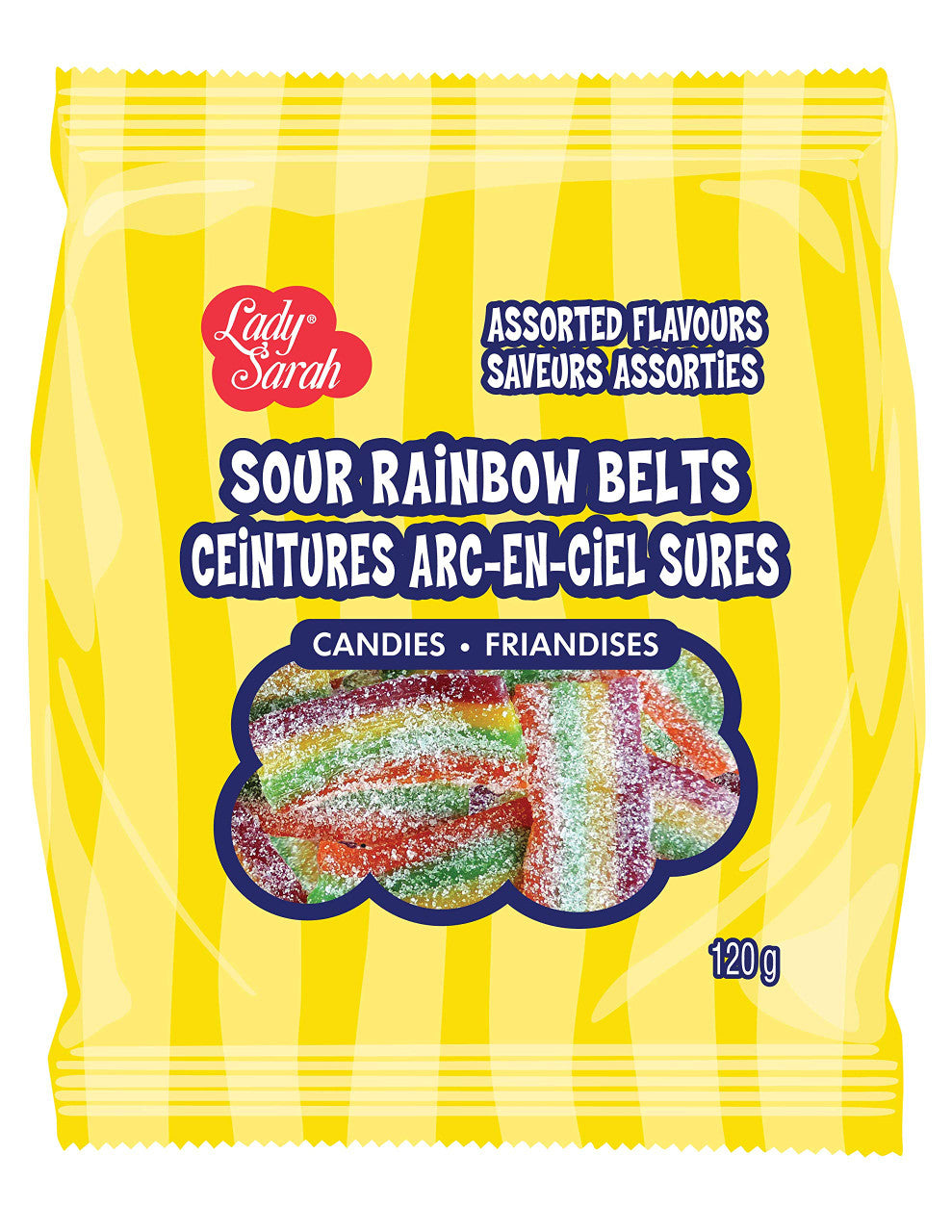 Lady Sarah Sour Rainbow Belts 120g/4.2oz., {Imported from Canada}