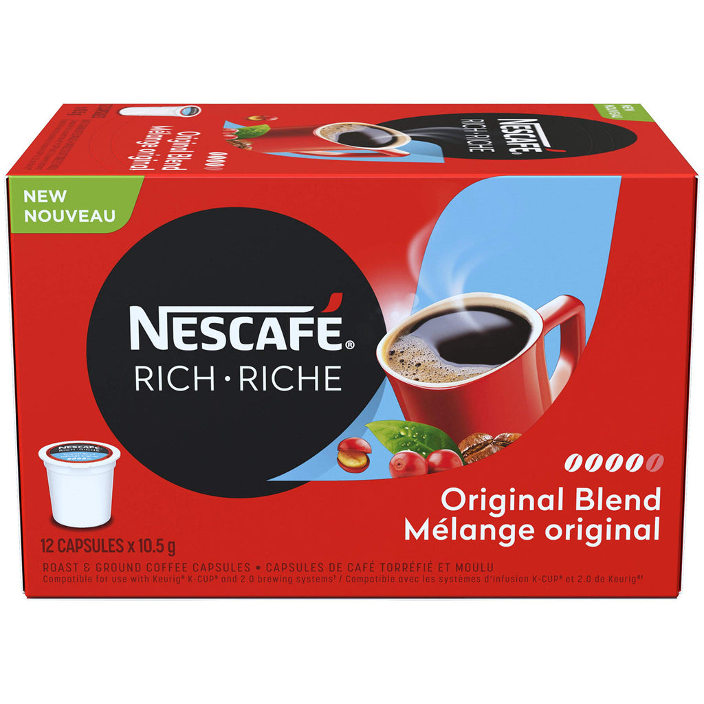 Nescafe Rich Original Coffee Capsules, 12 x 10.5g, (Imported from Canada)