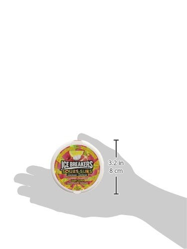 ICE BREAKERS Lemonade Sours Mints, Raspberry, Pomegranate, 6ct/1.5oz pucks, (Imported from Canada)