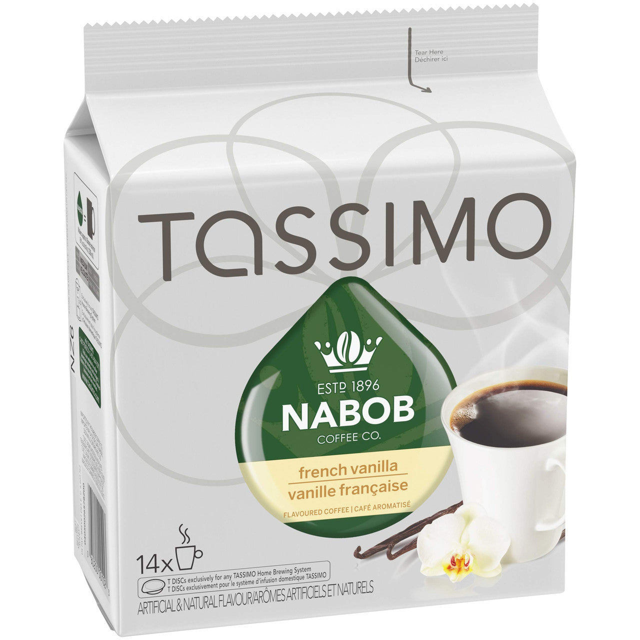 Tassimo Nabob Coffee French Vanilla, 14 T-Discs (2 Pack) {Imported from Canada}