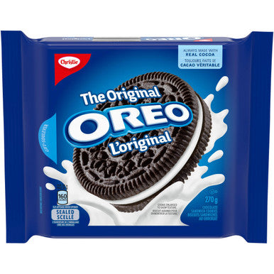 Christe Oreo Original Cookies, 270g/9.5 oz., Bag, {Imported from Canada}
