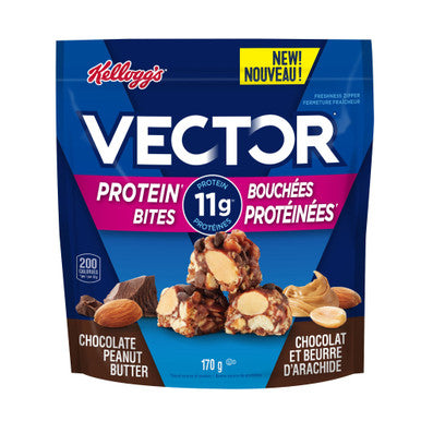Kellogg's Vector Protein Bites, Chocolate Peanut Butter, 170g/5.7oz. (Imported from Canada)