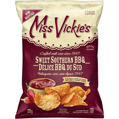 Miss Vickies Kettle Cooked Sweet Southern BBQ Potato Chips, 220g/7.8oz., {Imported from Canada}