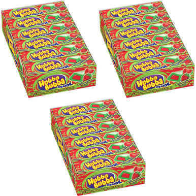 Hubba Bubba Max Strawberry Watermelon Bubble Gum, 5 Piece (Pack of 18) Pack of 3