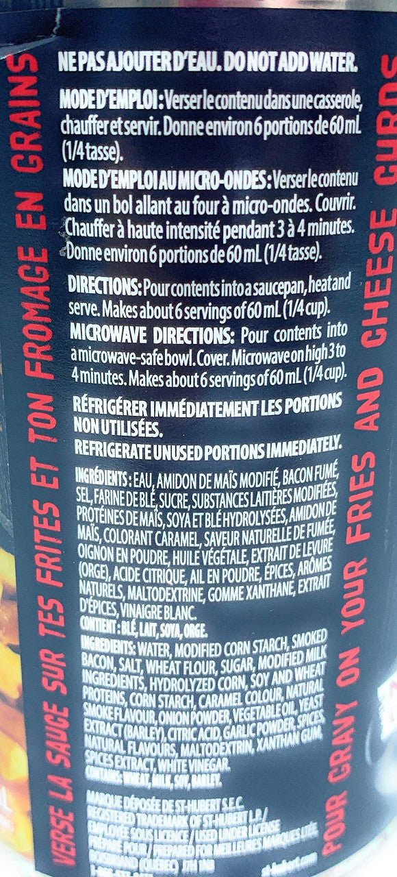 St Hubert Smoked Bacon Poutine Gravy, 398ml/13.5 fl. oz., Cans (2pk) {Imported from Canada}