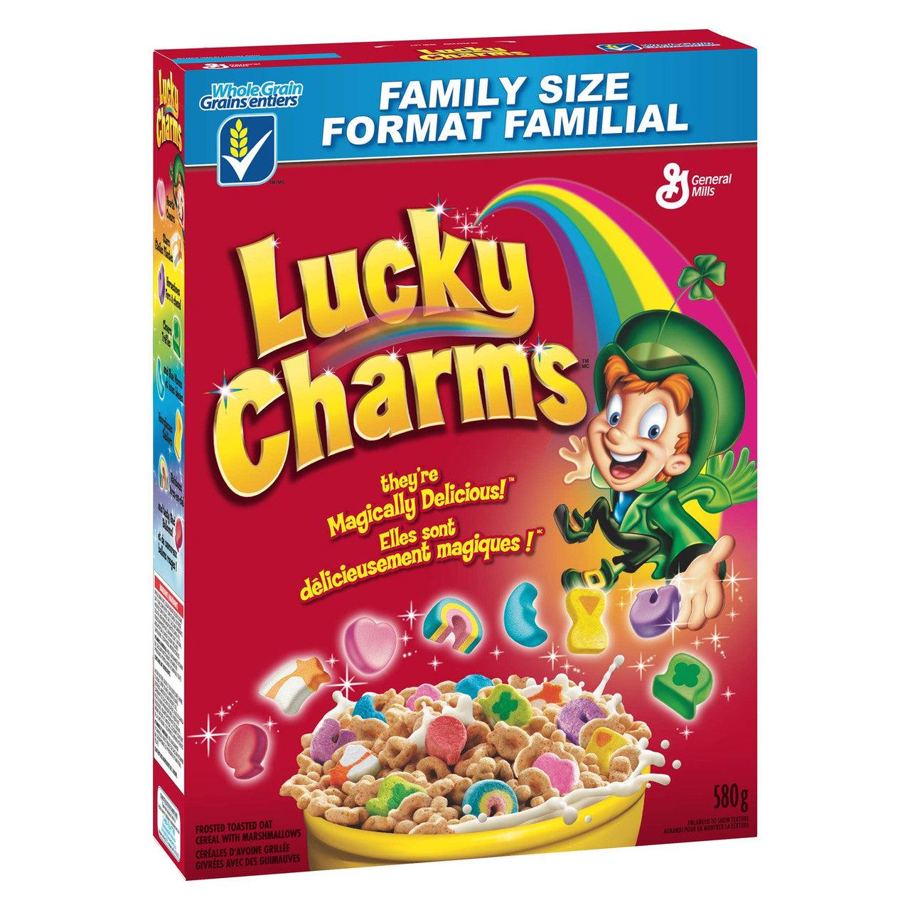Lucky Charms Breakfast Cereal with Marshmallows, Family Size, Whole Grains,  526 g, 526 g 