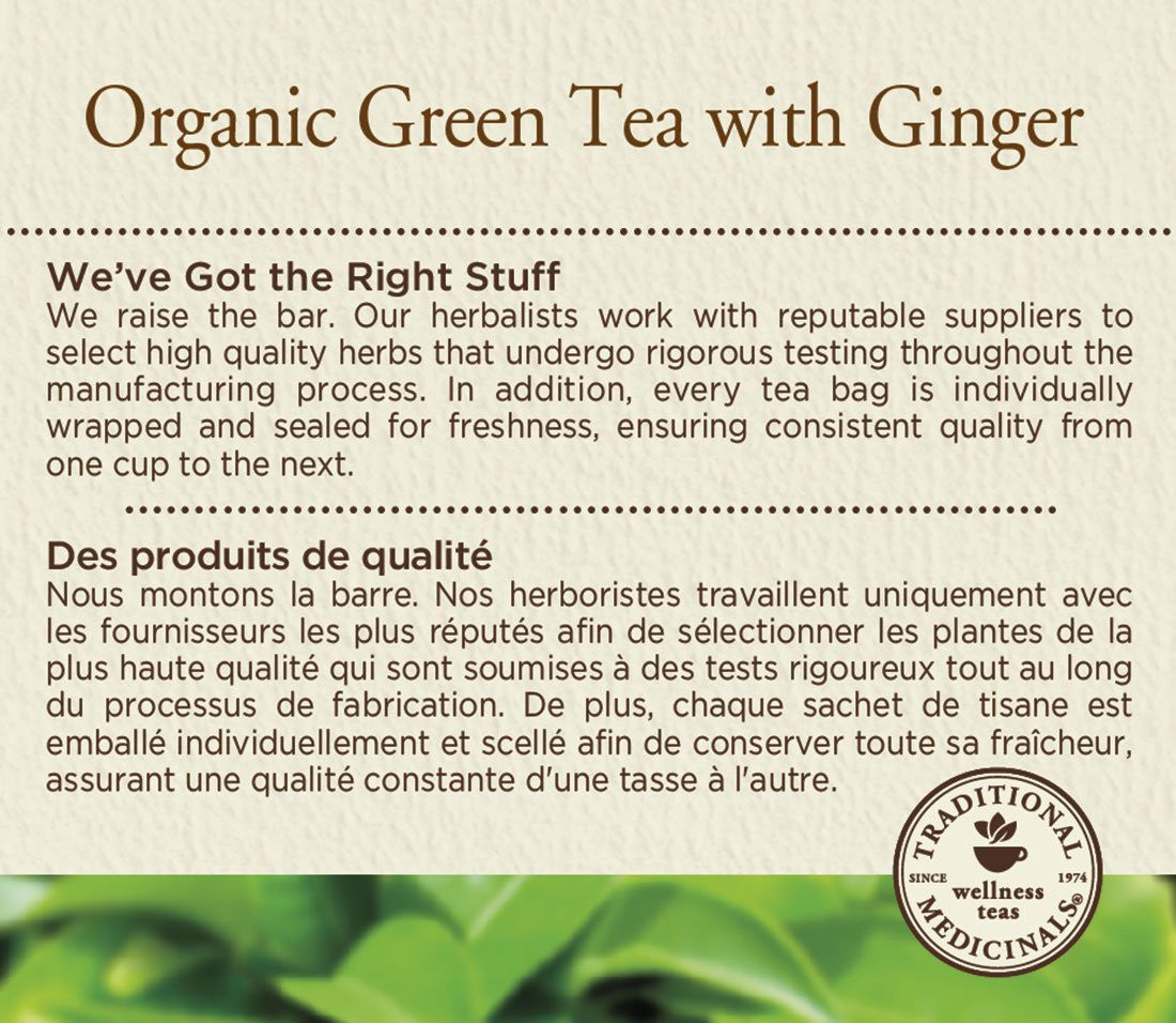 Traditional medicinals organic green tea ginger,  (20ct) {Imported from Canada}