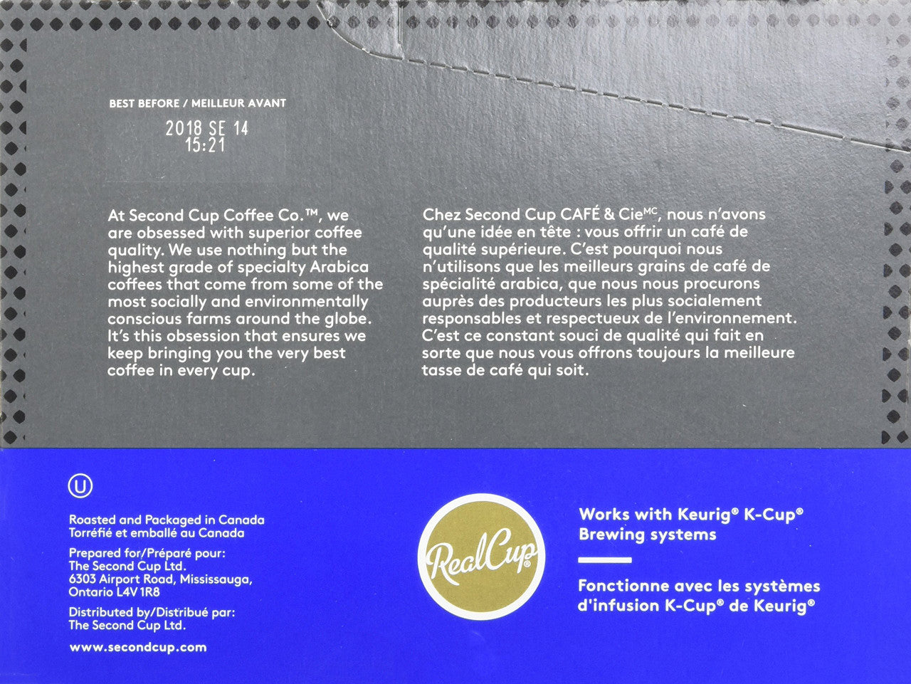 Second Cup Paradiso Dark Roast Coffee, 24-Count {Imported from Canada}