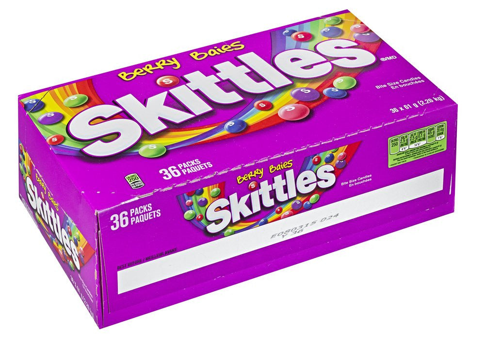 Skittles Berry Gummy Candy, 61g/2.2oz., (36pk) {Imported from Canada}