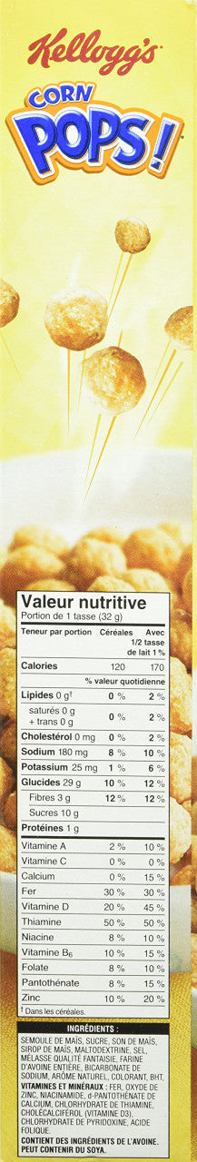 Kellogg’s Corn Pops Cereal 320g/11.3 oz., {Imported from Canada}