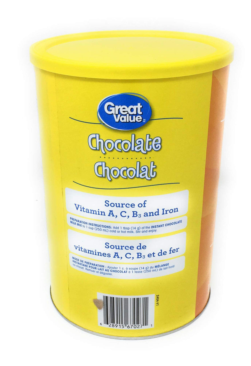Great Value Instant Chocolate Milk Mix - 1.36kg/3 lbs., {Imported from Canada}