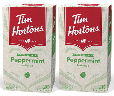 Tim Hortons Peppermint Tea Bags, 20 count, 40g/1.4oz, 2-Pack, {Imported from Canada}