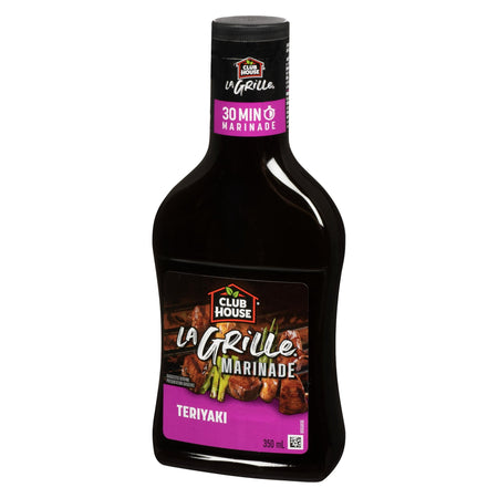 Club House La Grille Teriyaki Marinade 350ml, front of bottle.