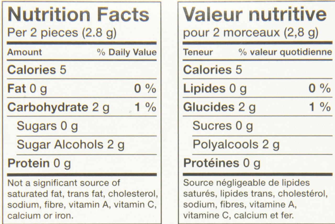 Excel Sugar-Free Gum, Peppermint, 60pc Bottle, 6 Count, {Imported from Canada}