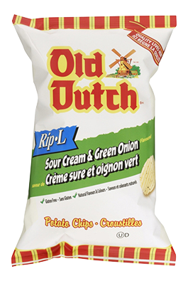 Old Dutch Rip L Potato Chips Sour Cream & Green Onion 255g {Imported from Canada}